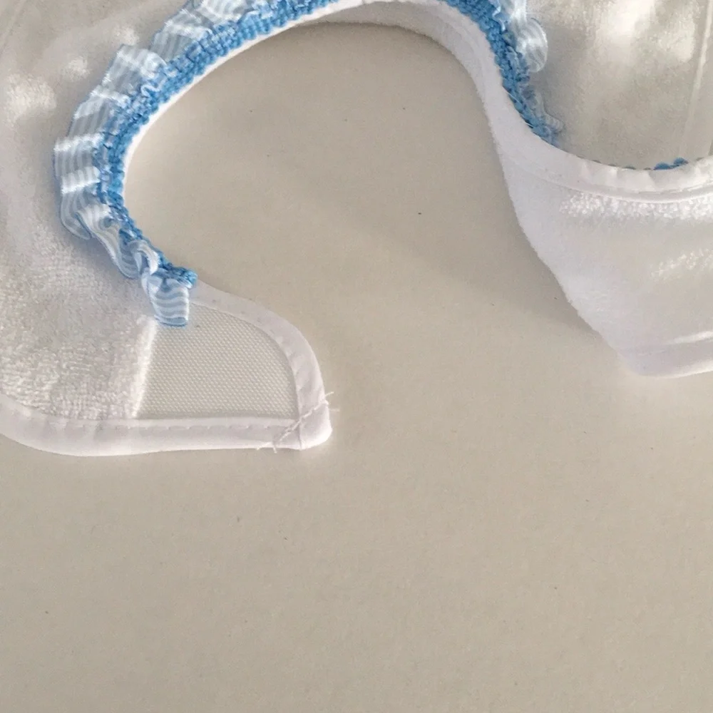 Baby Girl Or Boy Embroidered Initial B White Terrycloth Bib - Personalized Gift